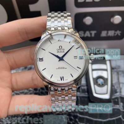 High Quality Replica Omega De Ville White Dial SS Men's Watch